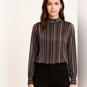 EUC The Korner - Anthropologie Velvet Long Sleeve Mockneck Size M